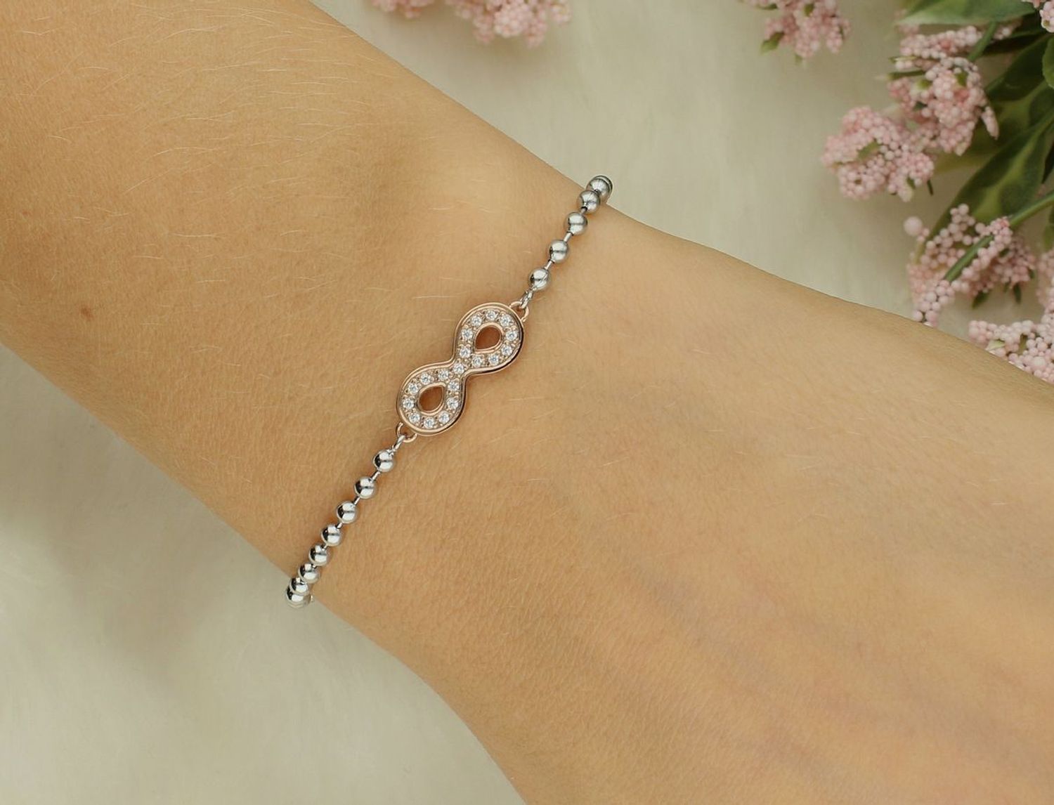 Bransoletka Nomination stalowa Italy Soffio d'amore różowe złoto znak nieskończoności 134003 024.png